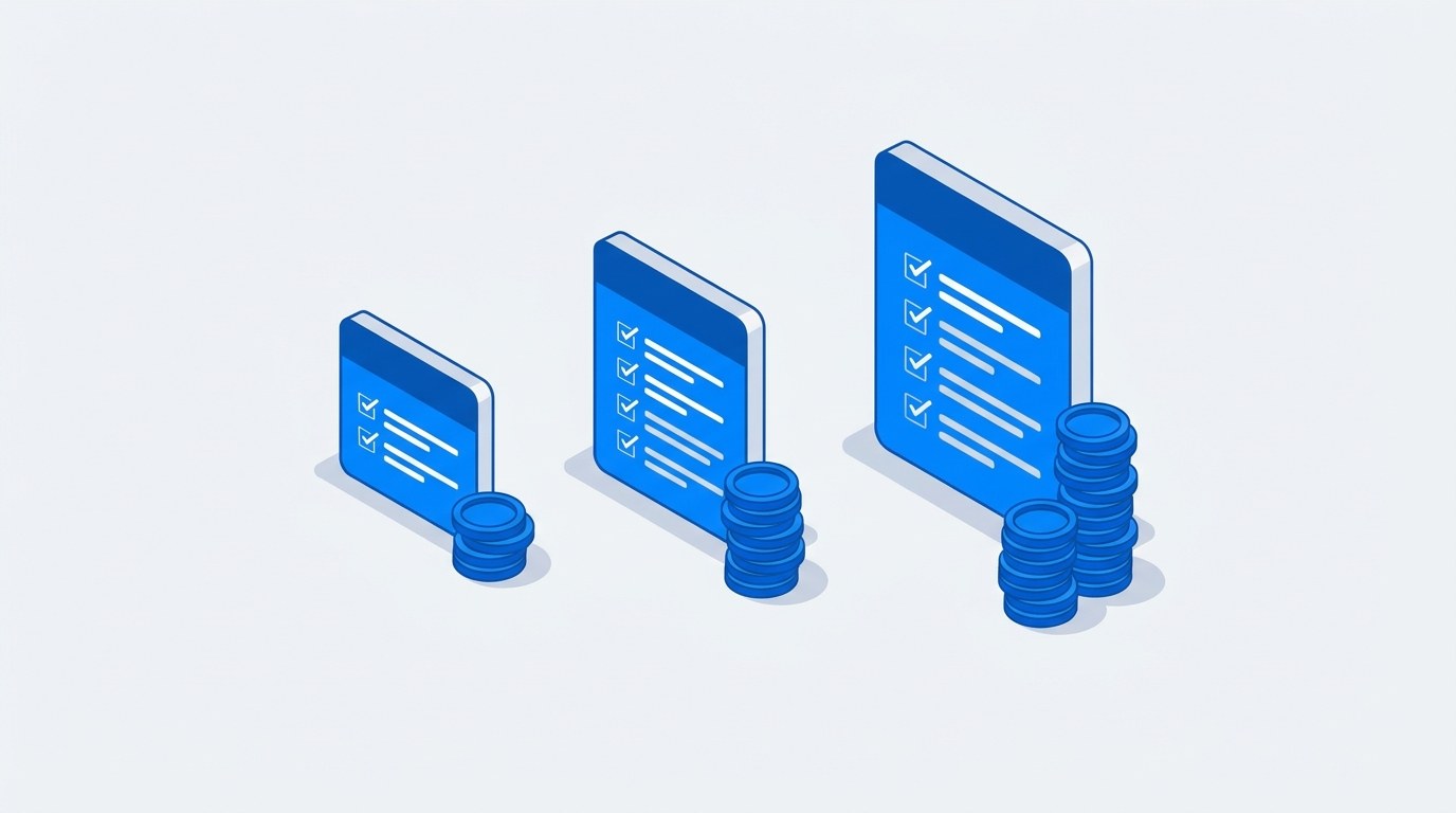 Illustration of three AI search optimization pricing tiers