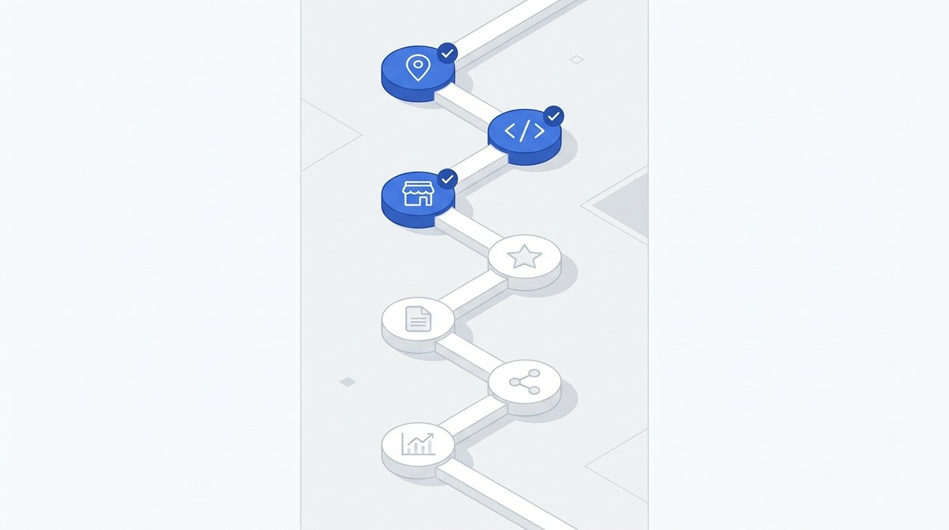Seven-step AI search optimization checklist illustration