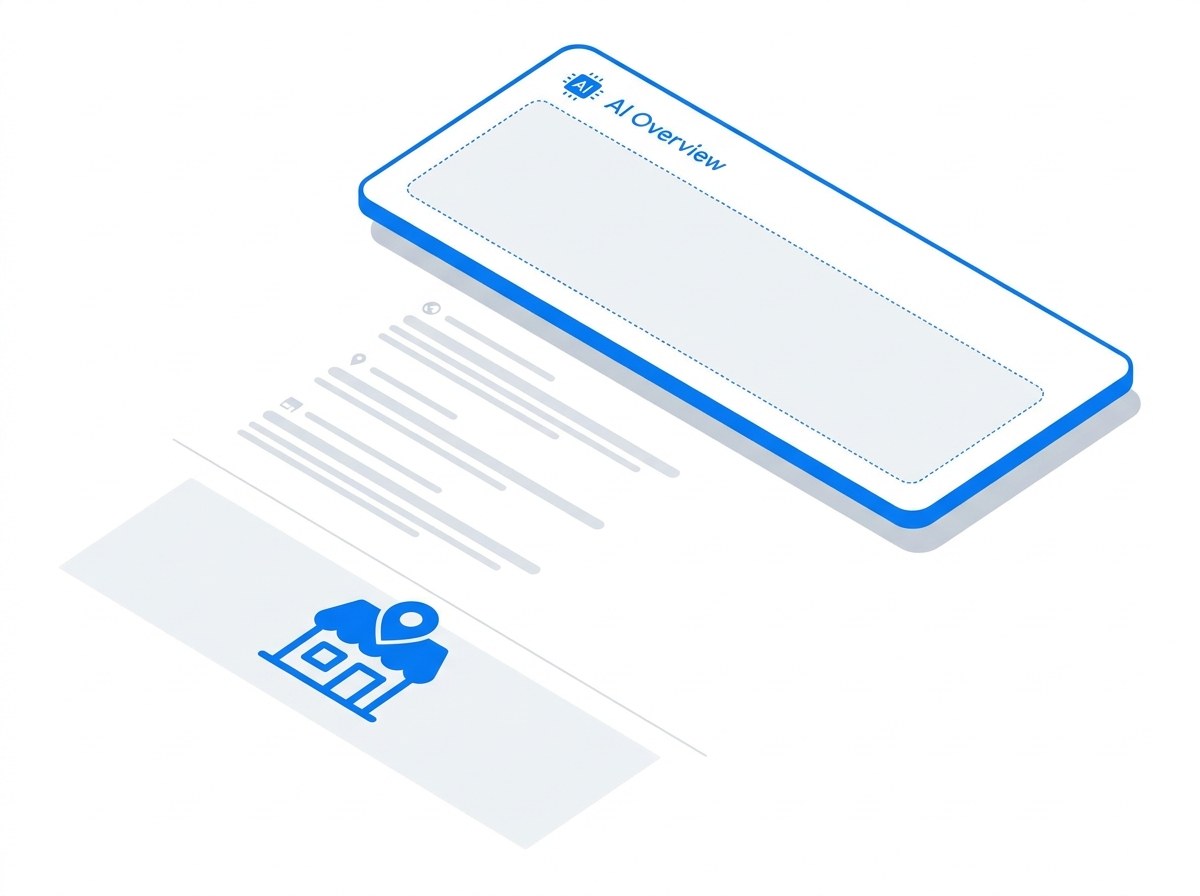 Illustration of a missing business slot in a Google AI Overview