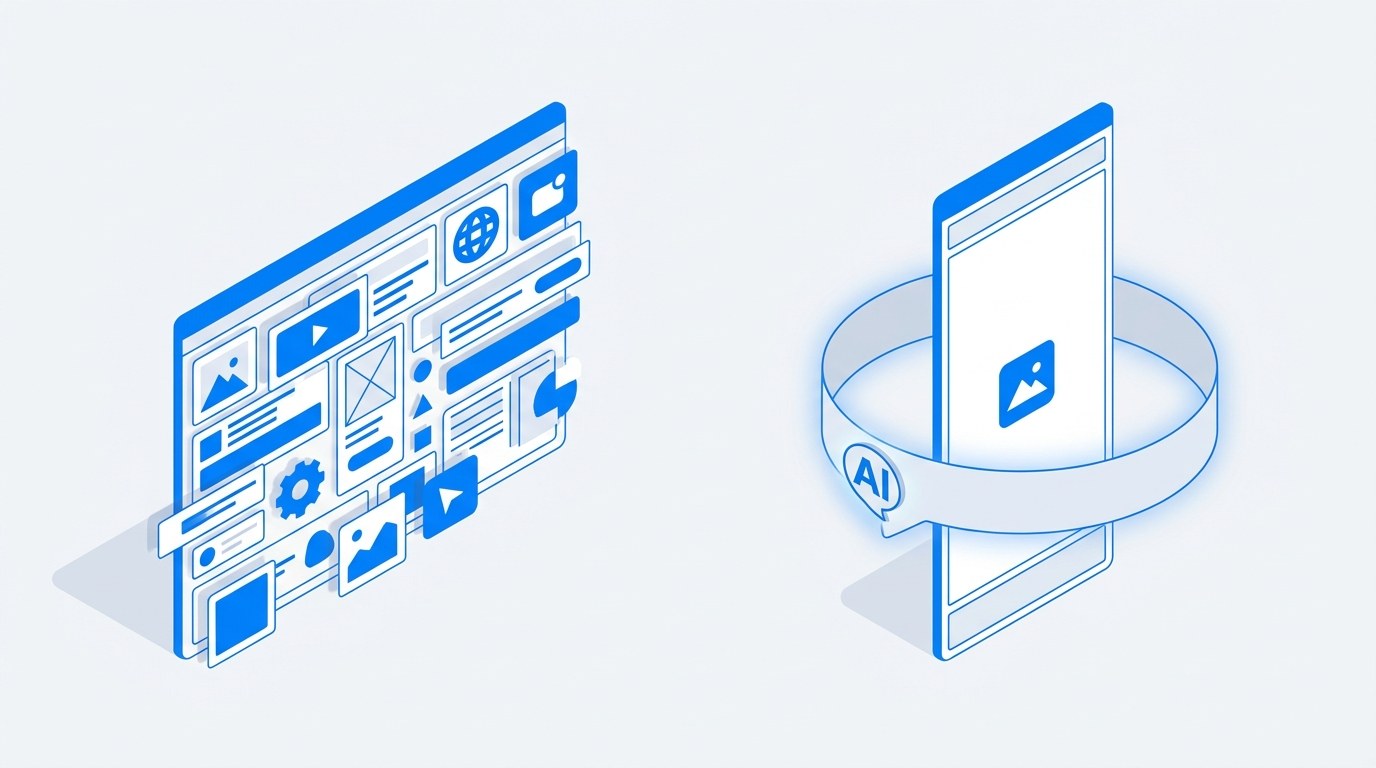 Comparison of a cluttered services page and a focused single topic page